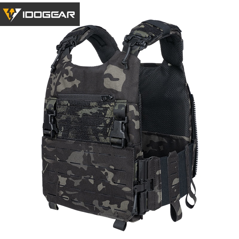 IDOGEAR-LSR 전술 조끼 퀵 릴리스 버클 레이저 컷 플레이트, 500D 군사 장비 사냥 에어소프트 전투 액세서리